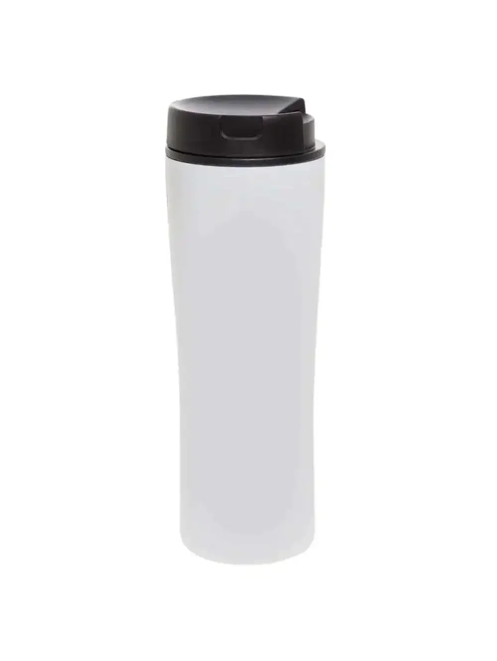 NEW Starbucks 16 Oz White Steel Vacuum Coffee Tumbler With Black Swivel Lid